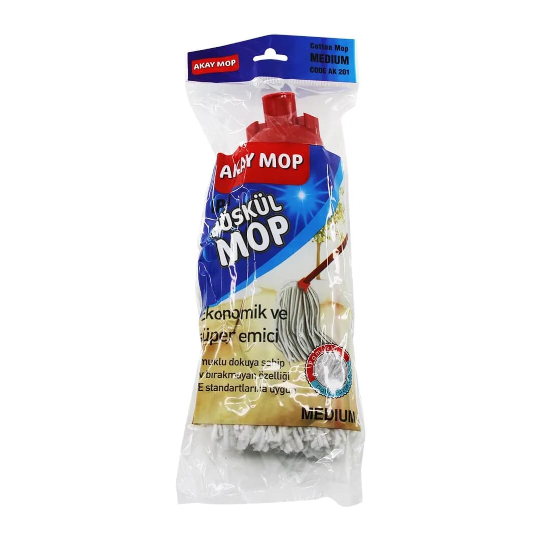 Medıum Örgülü İpli Püskül Pamuk Mop — fotoğraf 1