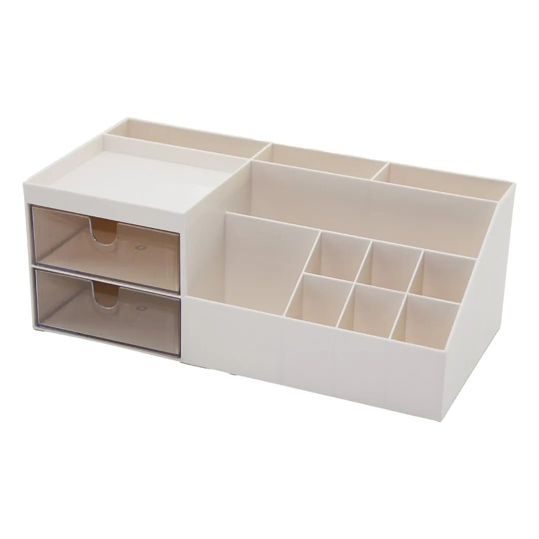 2 Çekmeceli + 12 Bölmeli Plastik Makyaj - Takı Organizer 12 × 24 cm-- Y: 4-6-7-8-9 cm — fotoğraf 1