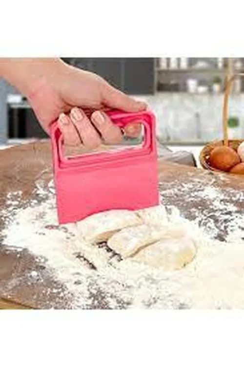 Saplı Hamur Kesici - Kazıyıcı Plastik Spatula — fotoğraf 1