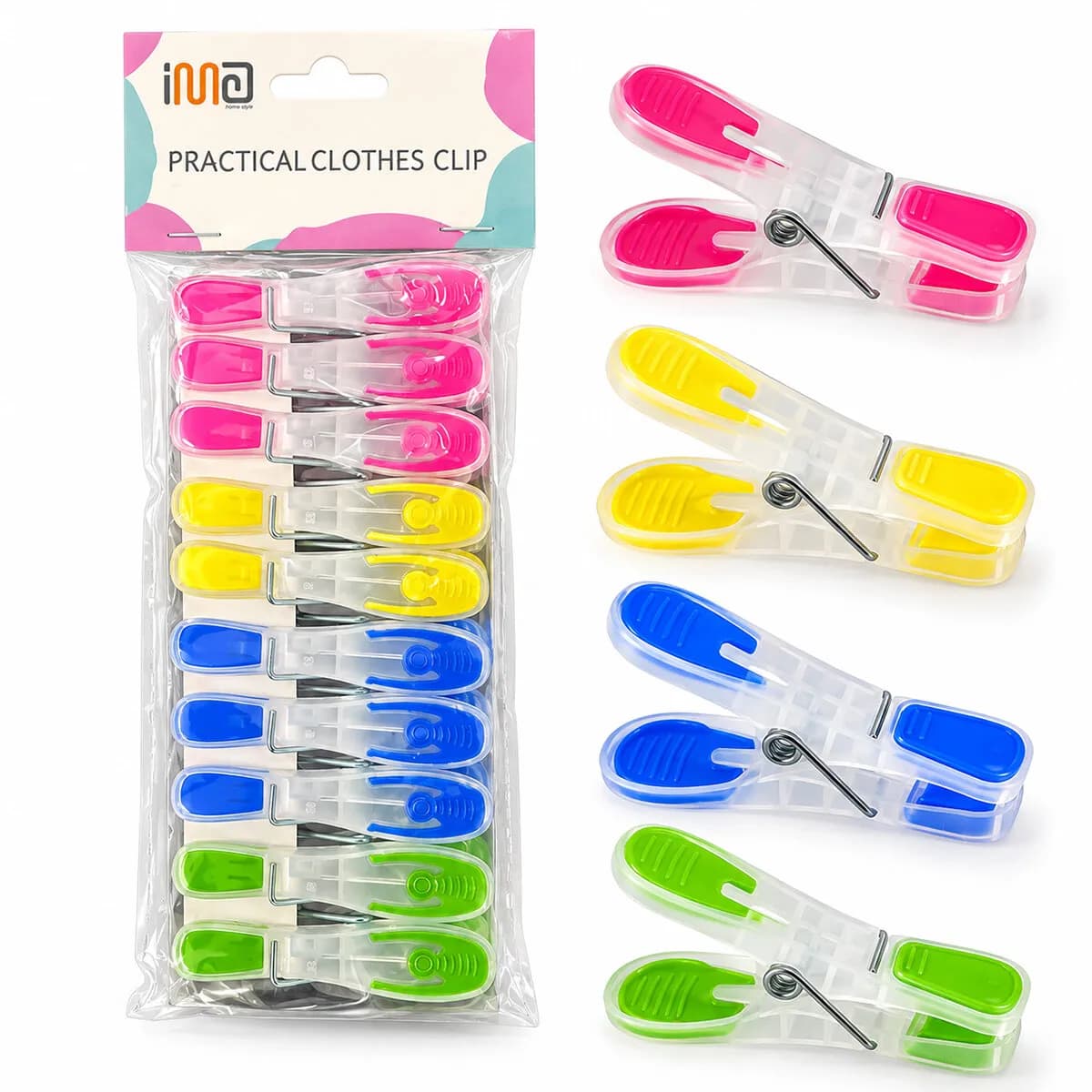 10PCS Renkli Silikon Ağız - Bas-aç Şeffaf Plastik Mandal — fotoğraf 1