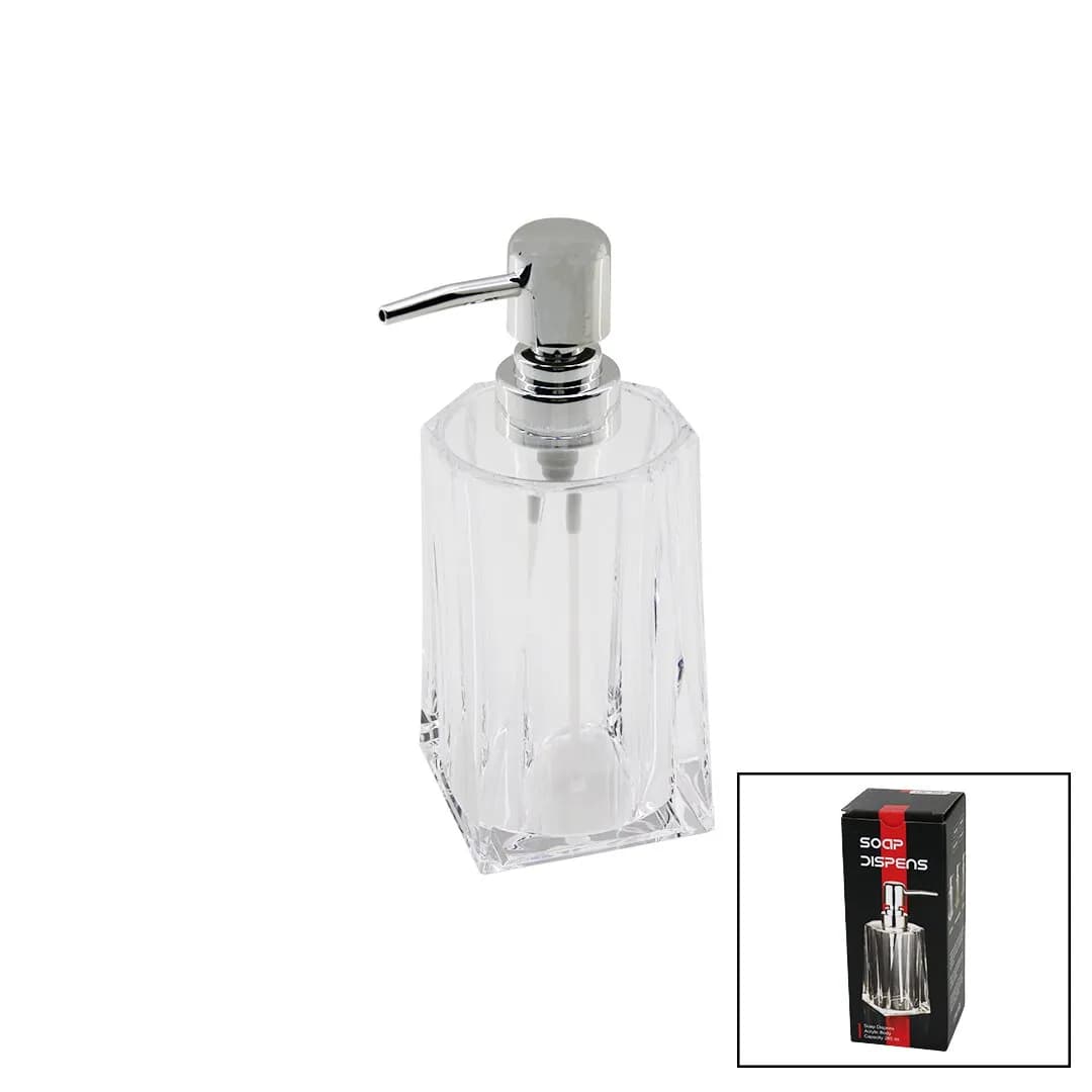 280 ml - Uzun Şeffaf - Mika Kristal Sıvı Sabunluk — fotoğraf 1