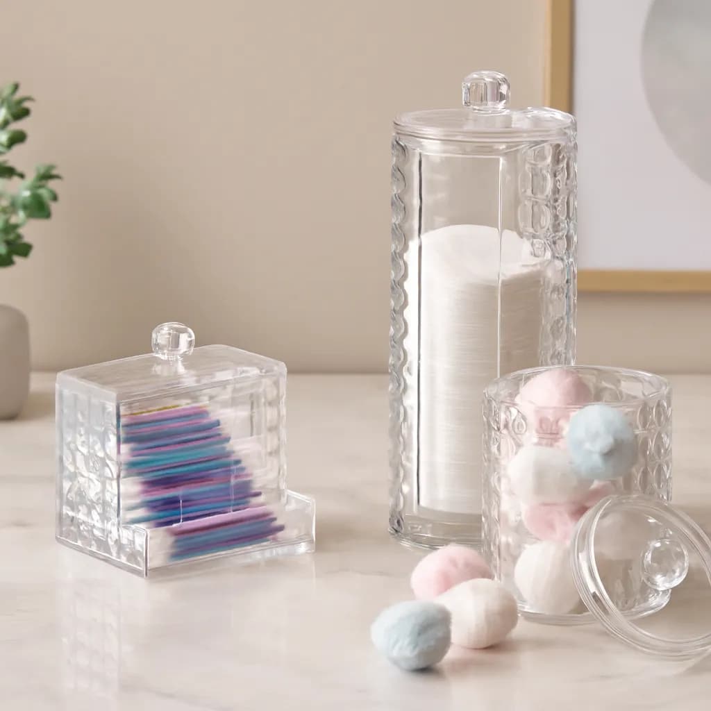 Mika Kristal Plastik Elmas Desenli Makyaj ve Banyo Organizer ( 3 Parça) — fotoğraf 1