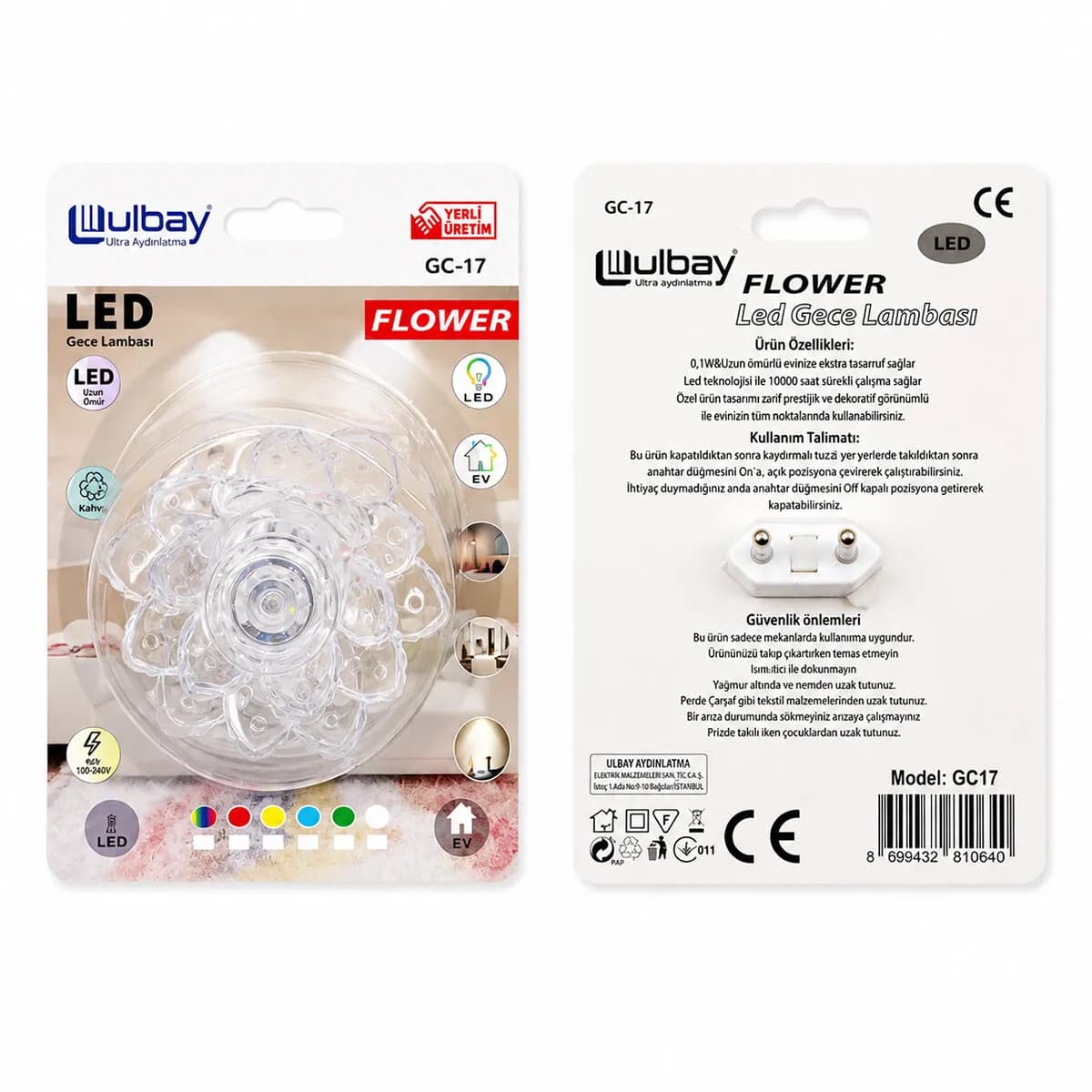 10 Adet Kozalak Led Gece Lambası GC-17 — fotoğraf 1