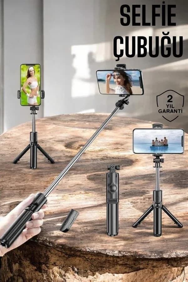 Kumandalı Tripod Telefon Tutucu Selfie Çubuğu 360 Derece Dönebilen — fotoğraf 1