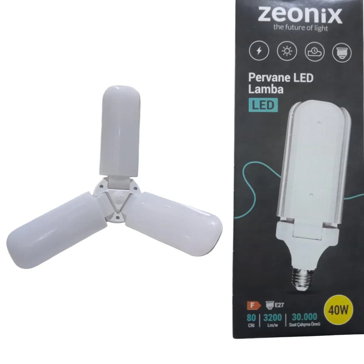 Zeonix 40W 3 Kanatlı Pervane Ampul — fotoğraf 1