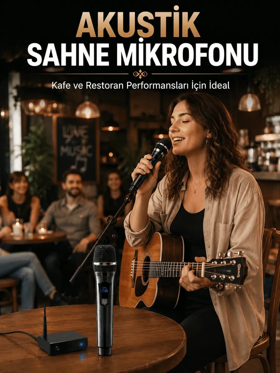 Dijital Göstergeli Çift Kablosuz El Mikrofonu — fotoğraf 1