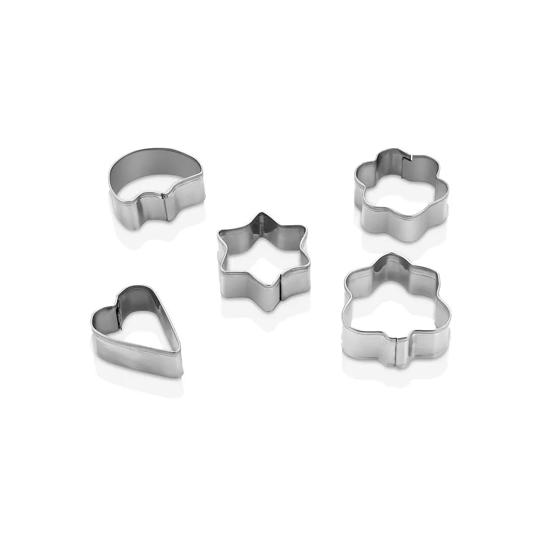 5 Pcs Metal Kurabiye Kalıp Kalp - Yıldız - Papatya - Ağaç — fotoğraf 1