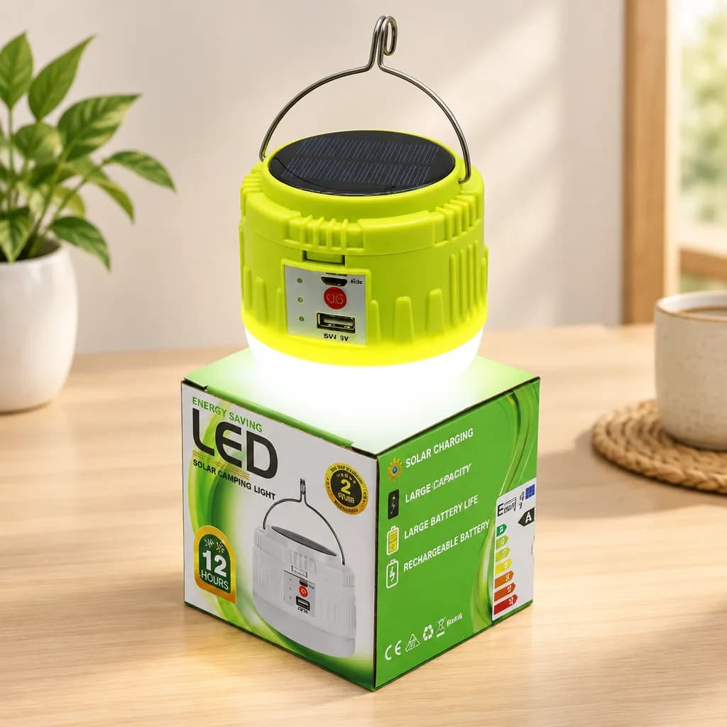 USB Şarjlı LED Solar Kamp Lambası — fotoğraf 1