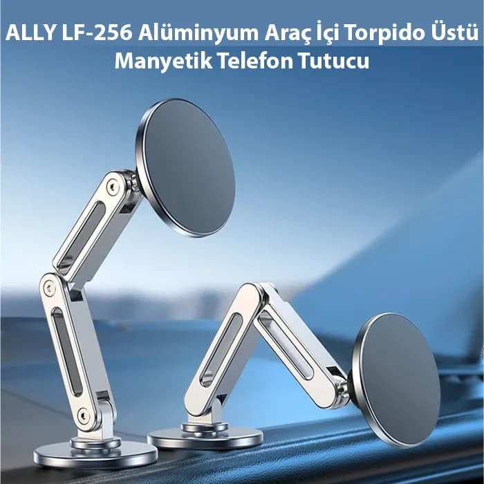 ALLY LF-256 Alüminyum Araç İçi Torpido Üstü Manyetik Telefon Tutucu-(5775) — fotoğraf 1