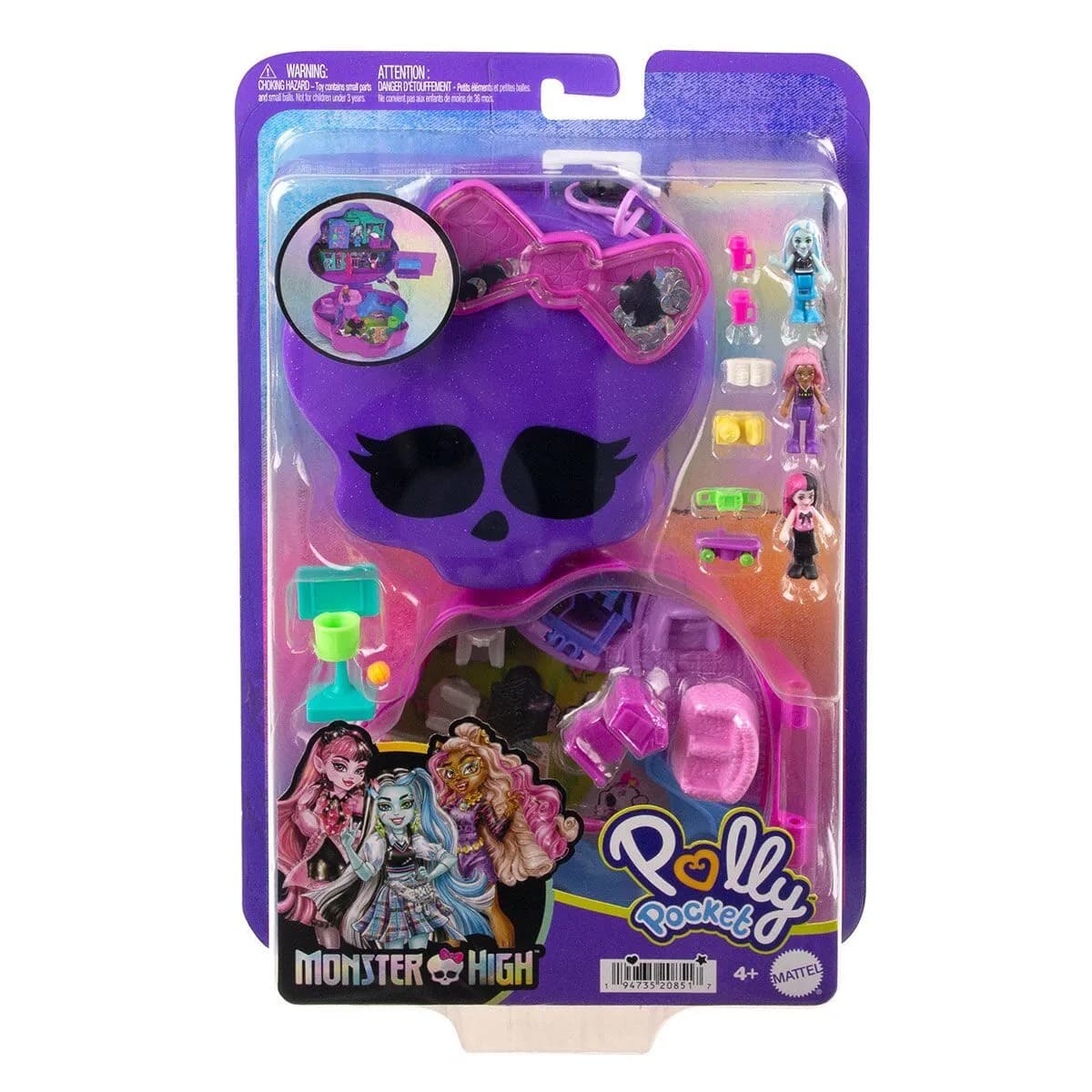 HVV58 Polly Pocket - Monster High Temalı Kompakt Oyun Seti — fotoğraf 1
