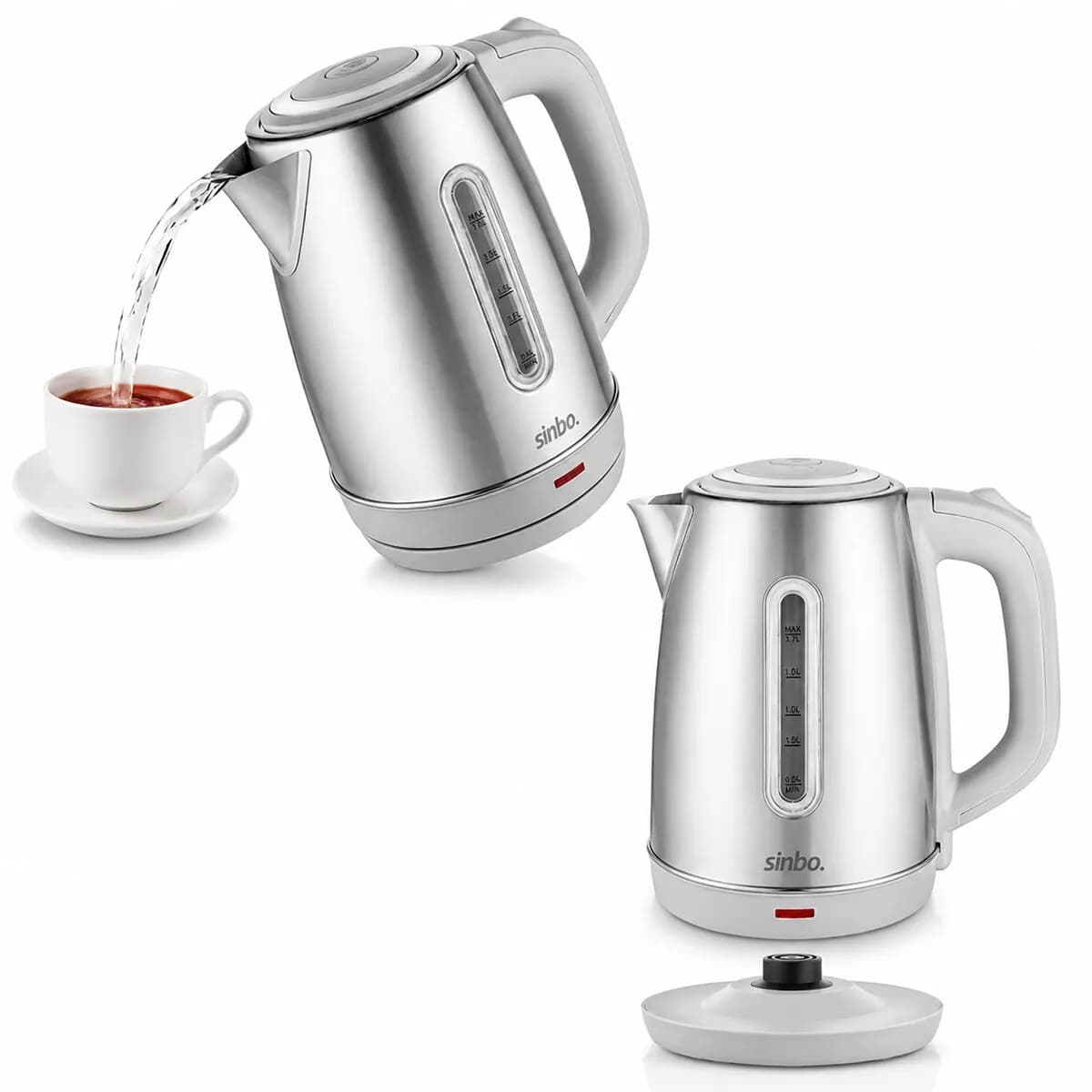 İnoks Çelik Kettle Su Isıtıcısı Kablosuz Kullanım 1.8LT 360° Dönebilme Otomatik Kapanma SK-8031 — fotoğraf 1