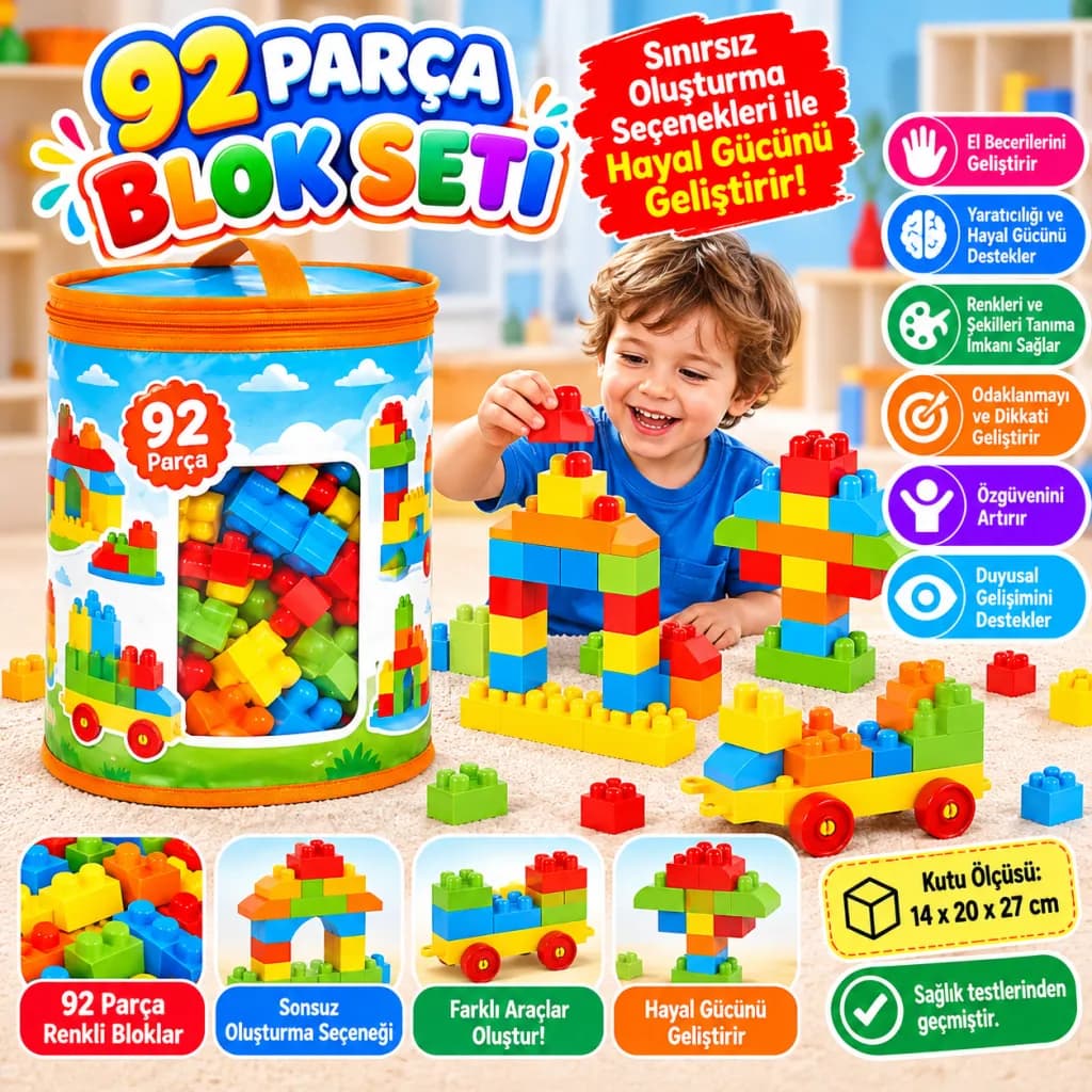 01254 Multi Blok Seti 92 Parça — fotoğraf 1