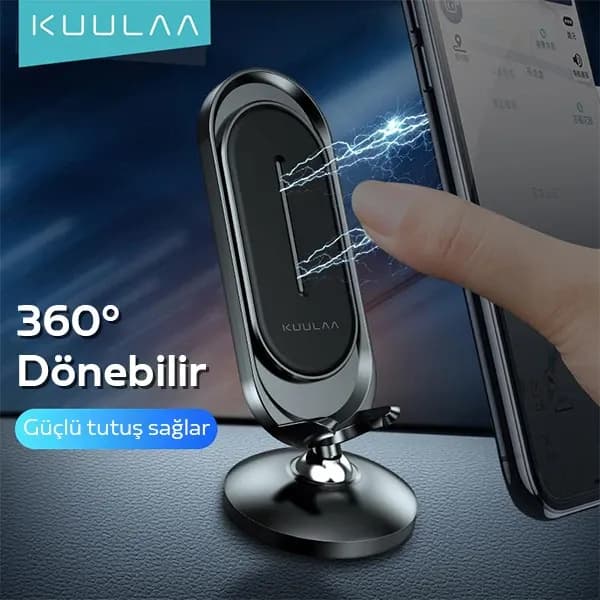 KUULAA Universal Mıknatıslı Standlı Cep Telefon Araç Tutucu Aluminum-(5775) — fotoğraf 1