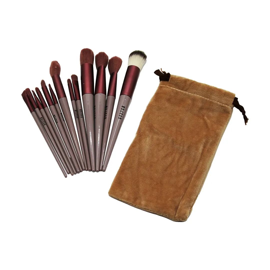 13PCS Eflatun Kadife Torbalı Makyaj Fırça Set — fotoğraf 1