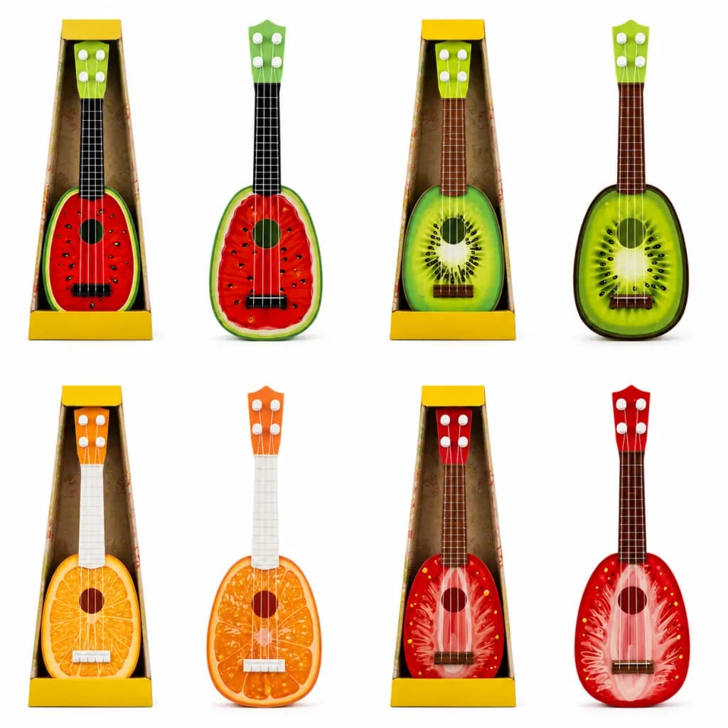 Meyve Desenli Telli Mini Oyuncak Gitar 35 cm — fotoğraf 1