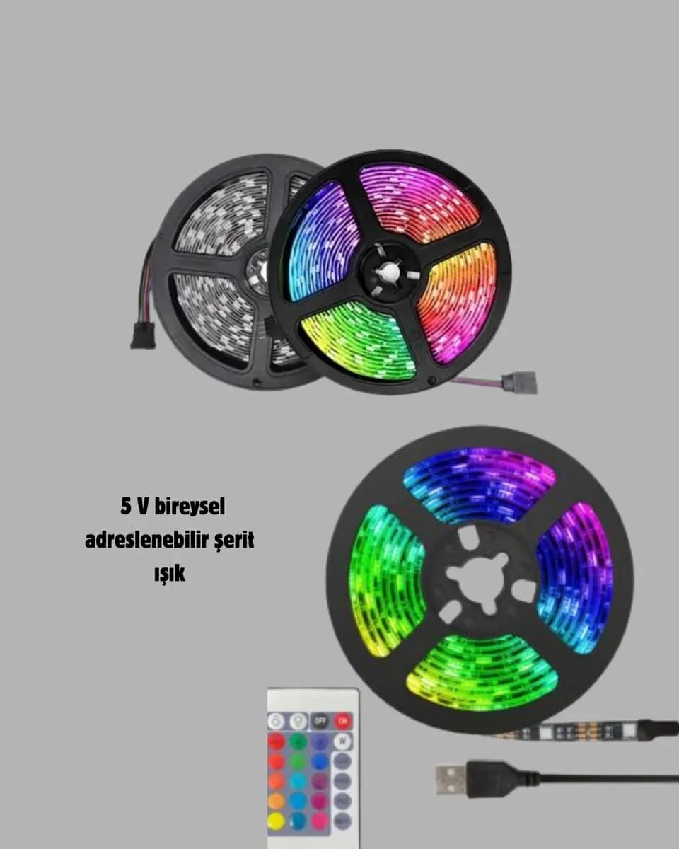 RGB Smart Şerit LED – TV Arkası ve Dekoratif Alanlar İçin Işık Şeridi — fotoğraf 1