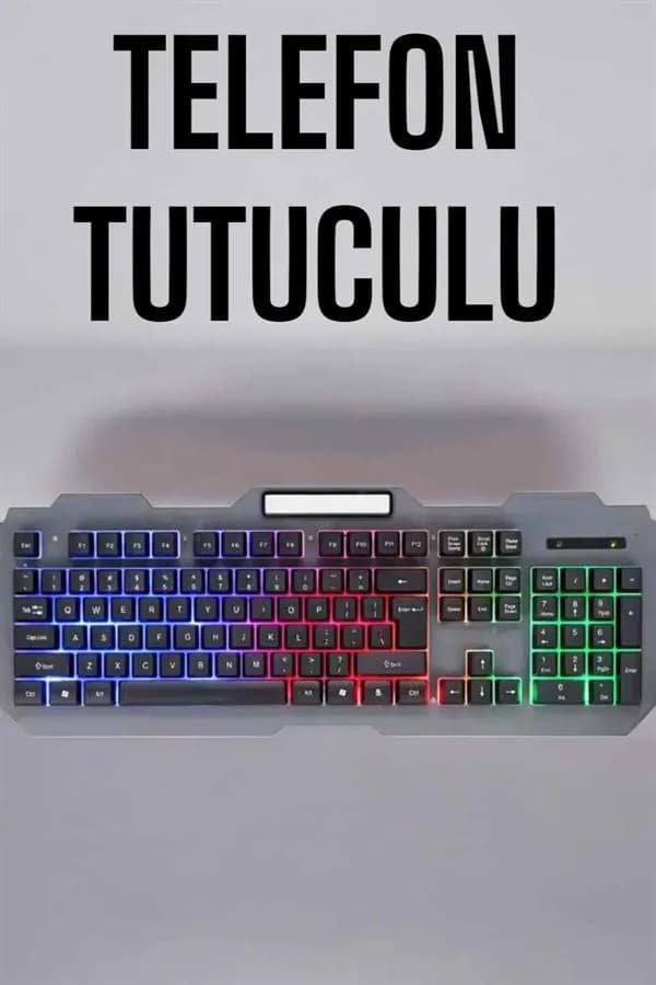 RGB Işıklı Q Klavye ve Kablolu Fare Seti — fotoğraf 1
