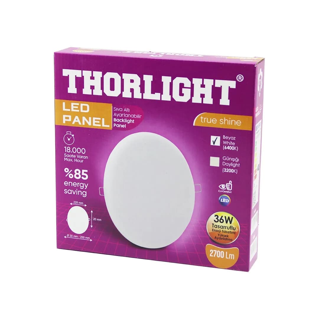 Thorlight S-236 Beyaz LED Panel 36W 22 cm — fotoğraf 1