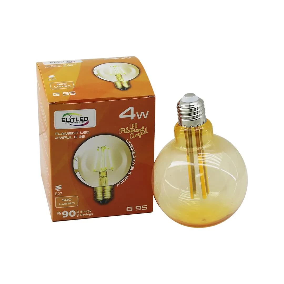 4W - E27 Gold Color Flament Rustik Ampul - 2200K — fotoğraf 1