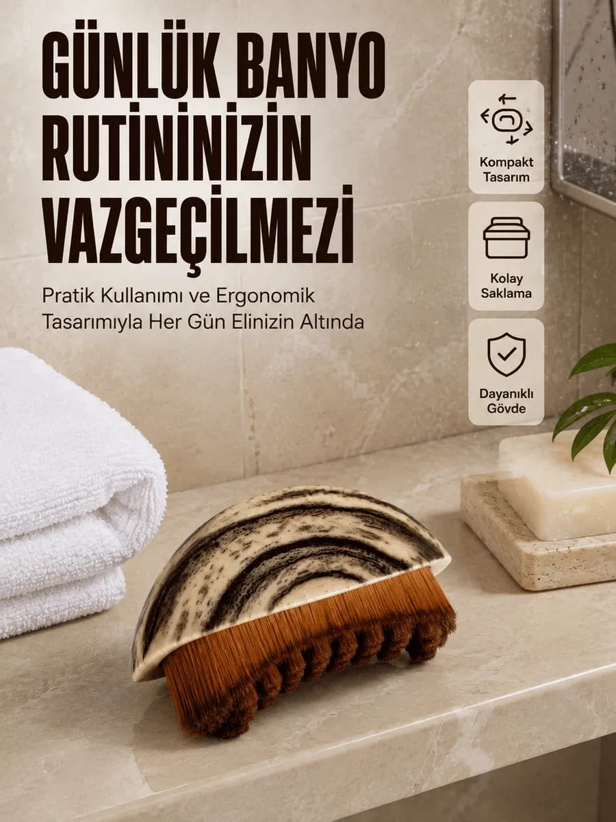 Masaj Fırçası Vücut Temizleme Fırçası Ahşap Desenli Yumuşak Kıllı Banyo Fırçası — fotoğraf 1