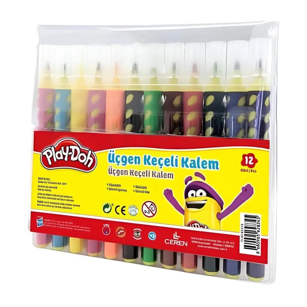 Play-Doh 12 Renk Üçgen Fırça Uçlu Kalem Pp Kutu — fotoğraf 1