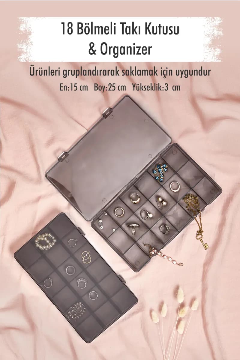 18 Bölmeli Takı Kutusu & Çok Amaçlı Kutu & Organizer — fotoğraf 1