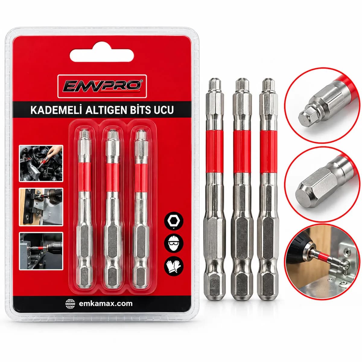 3PCS Kademeli Alyan Bits Ucu - Çok Fonsiyonlu 65MM/2.56 Oın — fotoğraf 1