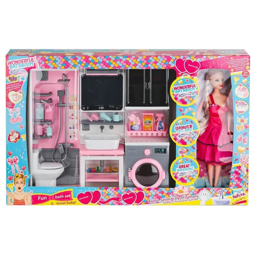 OYD-02393 Bebek ile Banyo Seti Oyun Zamanı -Oydaş Oyuncak — fotoğraf 1