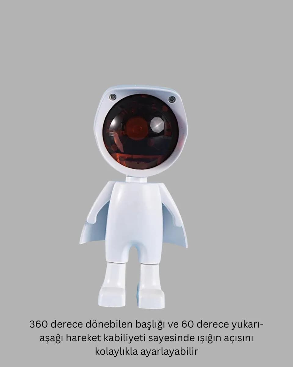 360° Ayarlanabilir Başlıklı Astronot Gece Lambası — fotoğraf 1