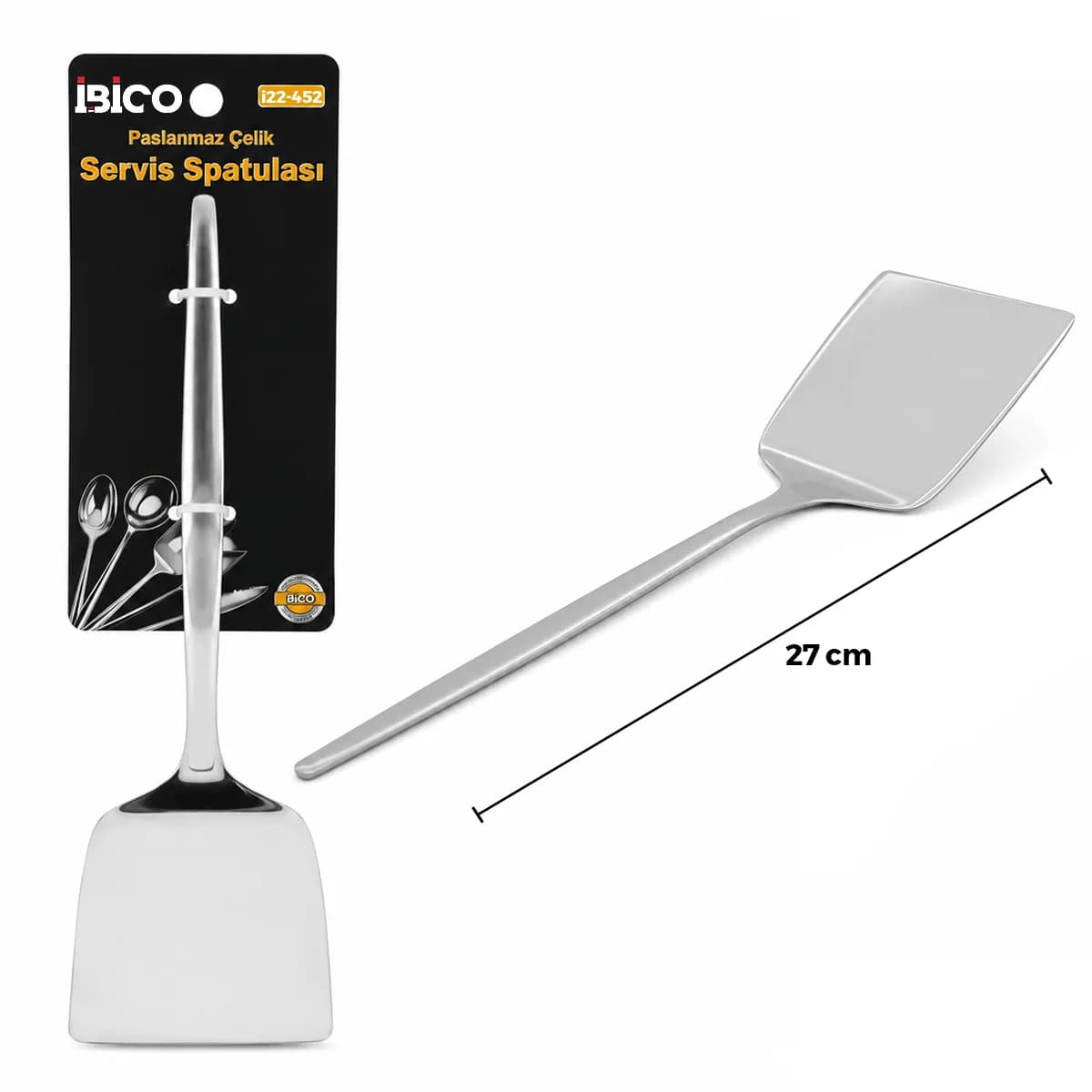 Krom Kaplama Metal Servis Spatula 27 cm — fotoğraf 1