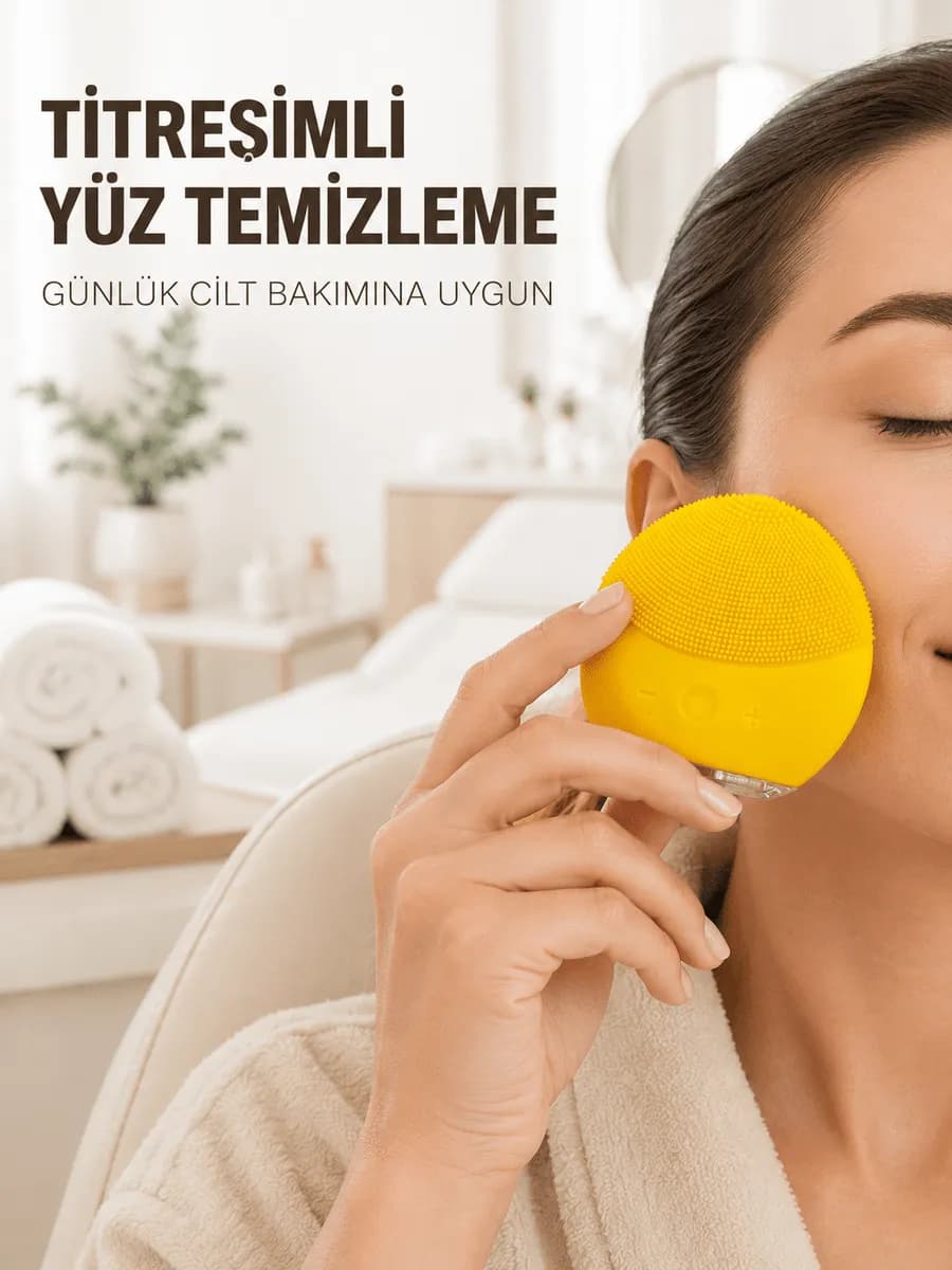 Titreşimli Yüz Temizleme Cihazı Yumuşak Silikon Cilt Bakım Fırçası — fotoğraf 1