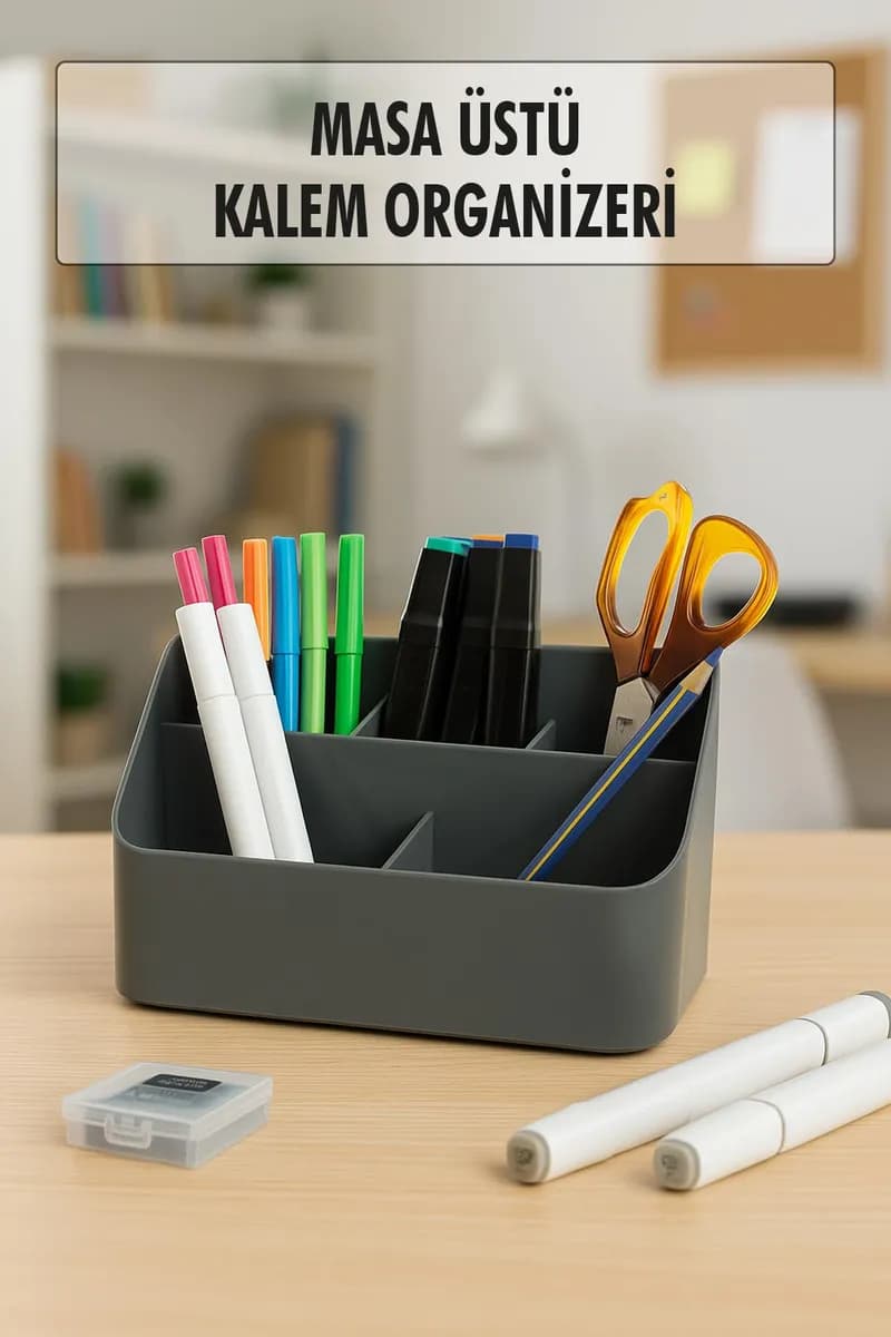 Masaüstü Kalem & Düzenleyici Kalemlik Füme — fotoğraf 1