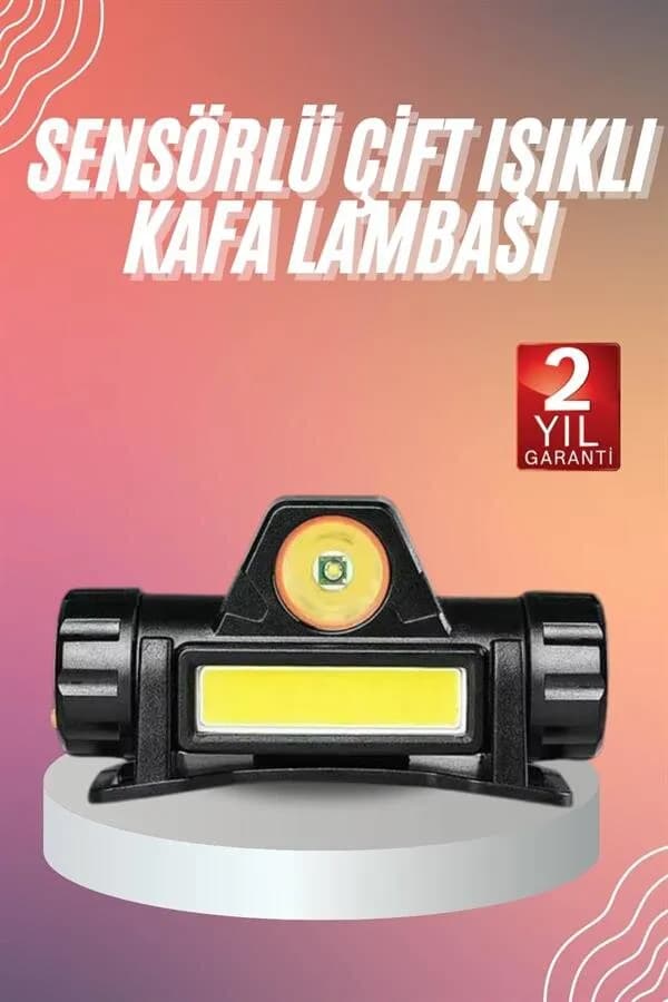 Kafa Lambası Çalışma Işığı Kafa Feneri Şarjlı Mıknatıslı Fenerli — fotoğraf 1