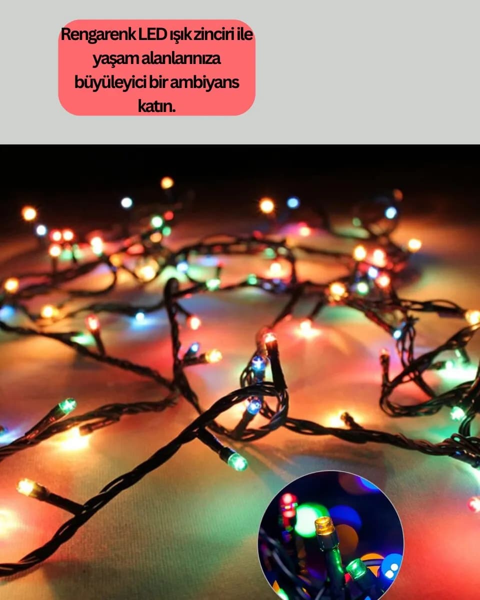 Dekoratif LED Çelenk Işık 8 Farklı Aydınlatma Modu — fotoğraf 1