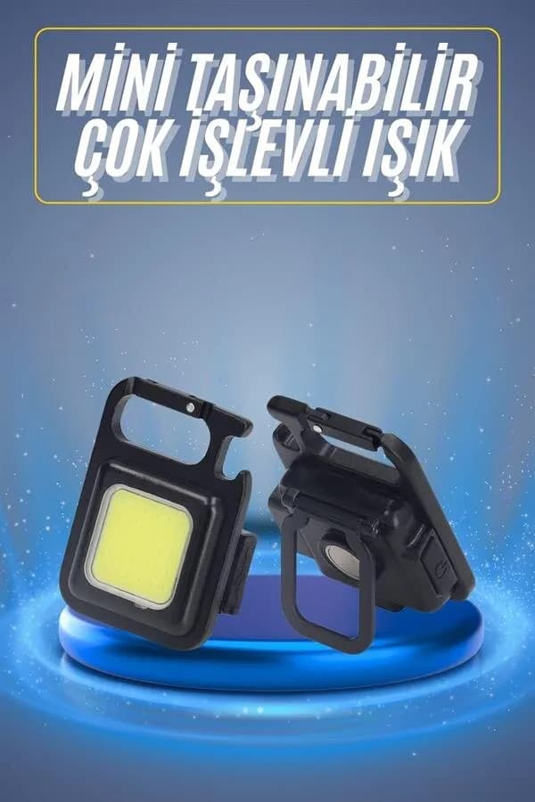 Kamp Çadır Lambası Şarjlı El Feneri Işıldak Anahtarlık Mini Mıknatıslı — fotoğraf 1