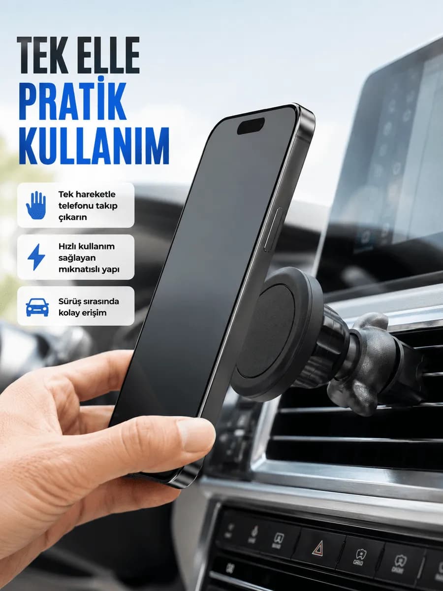 Manyetik Araç İçi Telefon Tutucu Universal Telefon Standı — fotoğraf 1