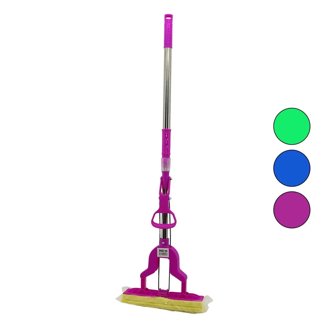 Pva Mop Sıkma Kollu - Sünger Mop Krom Uzayan SAP=75-95CM+RENKLİ PLS.BAŞLIK=115CMBRKT-910262 — fotoğraf 1