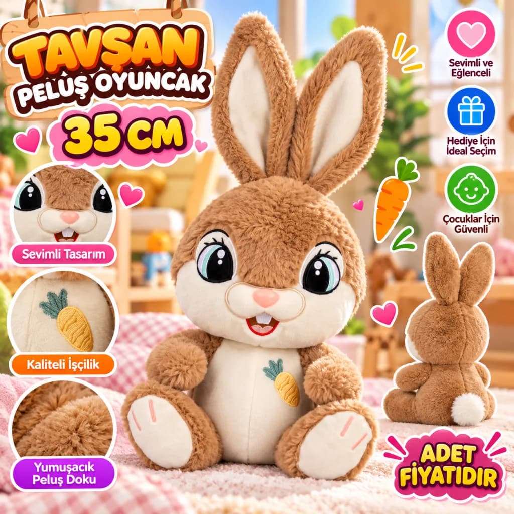 10012 Tavşan Peluş 35CM Oyuncak Peluş — fotoğraf 1