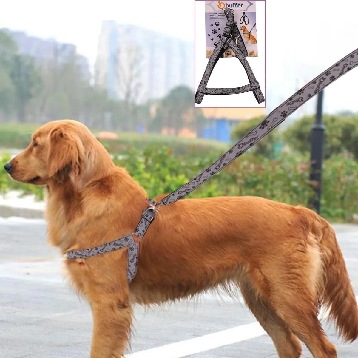 Yumuşak Dokulu Köpek Göğüs Tasması Medium — fotoğraf 1