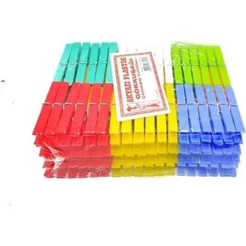 Plastik Gökkuşağı Mandal 144 Parça — fotoğraf 1