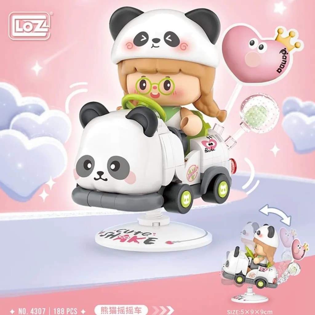 LZ-4307 Loz Panda Sallanan Sürüş 188 Parça Block Oyuncak — fotoğraf 1