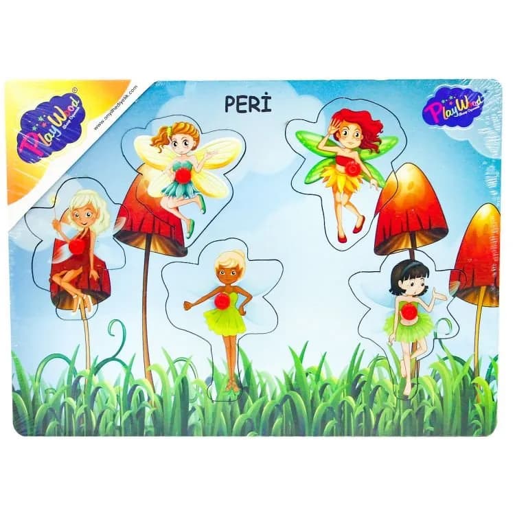 Ahşap Tutmalı Peri Kızı Puzzle — fotoğraf 1