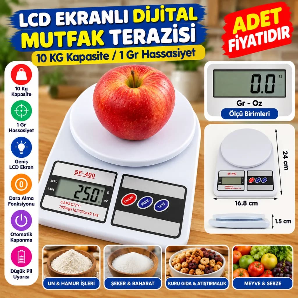 LCD Ekranlı Dijital Mutfak Terazisi — fotoğraf 1
