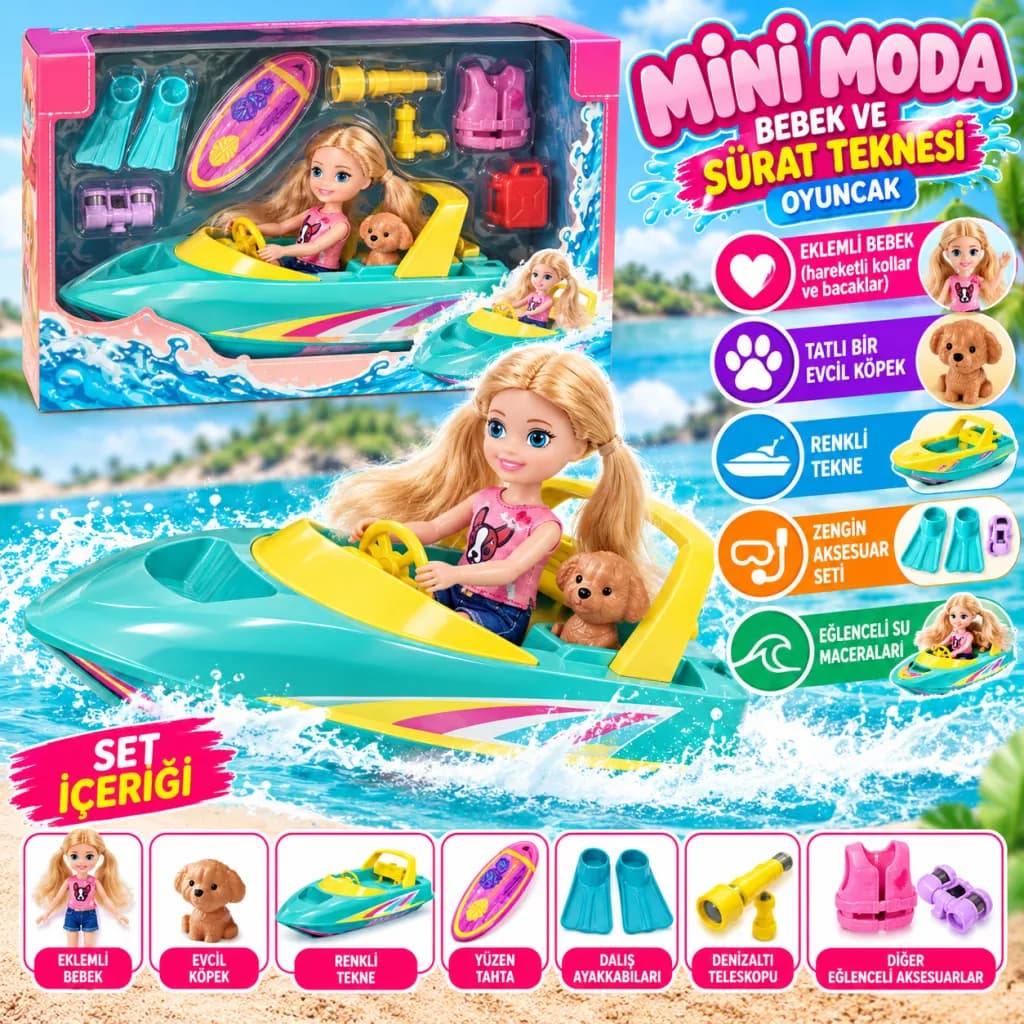 BIG90458 Mini Moda Bebek Ve Sürat Teknesi Oyuncak — fotoğraf 1