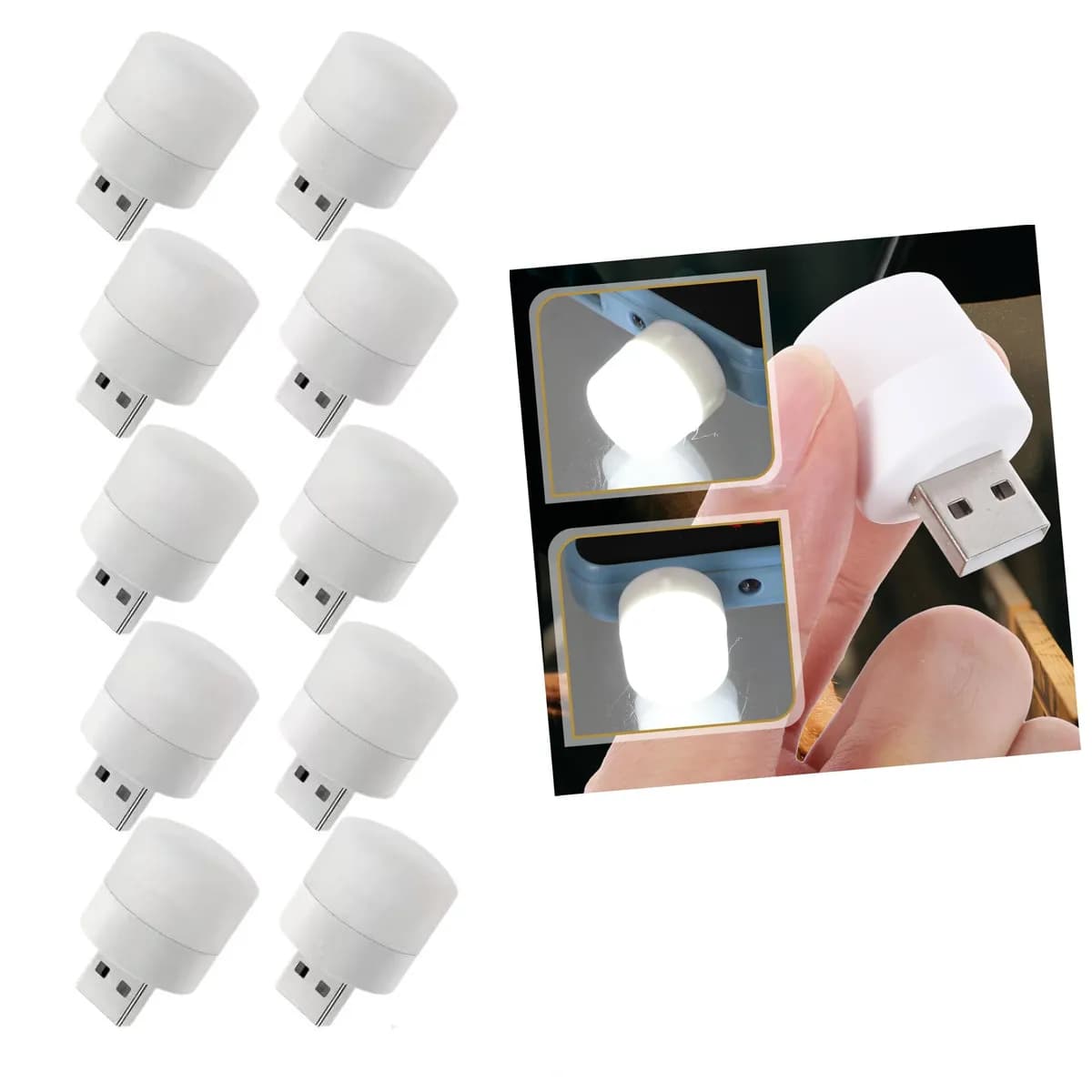 USB Mini Top LED Aydınlatma Seti – Beyaz Renkli Gece Lambası, Mikro LED Işıklar — fotoğraf 1