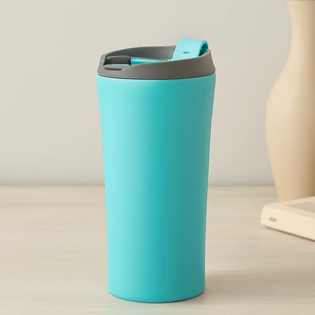 400 ml Paslanmaz Çelik Termos Bardak - Kapak, Taban — fotoğraf 1