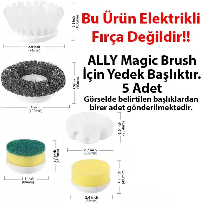 Ally Magic Brush Şarjlı Temizleme Fırçası için Yedek Başlık-(5775) — fotoğraf 1