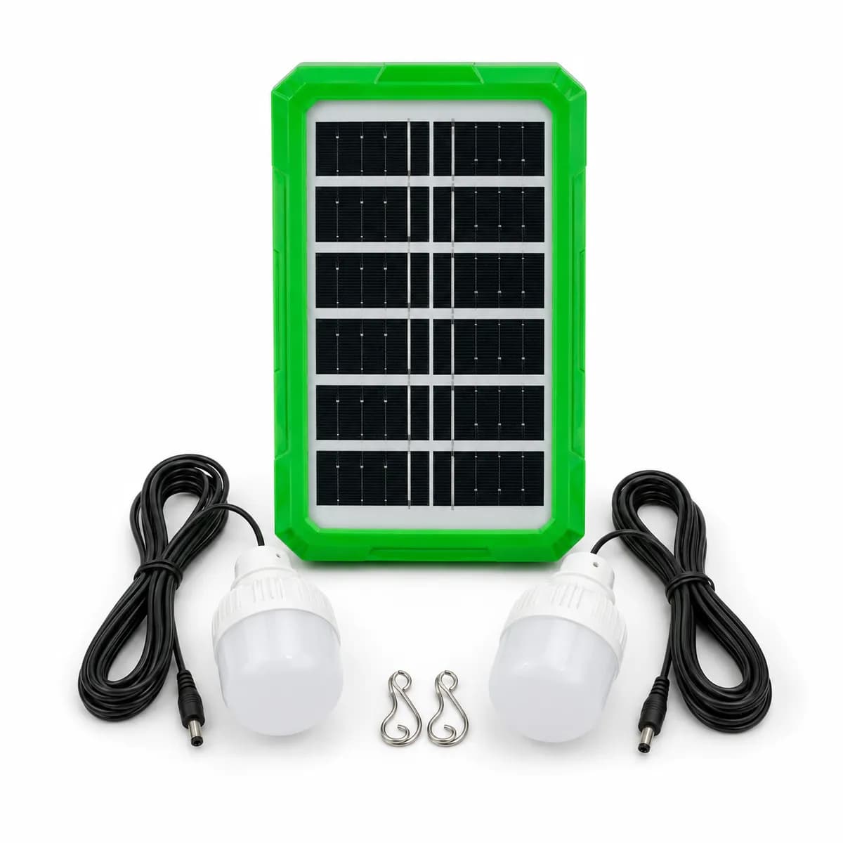 6V 3.5W Solar Panel Sistemli Taşınabilir Aydınlatma Seti – 2 LED Ampullü Kamp Lambası — fotoğraf 1