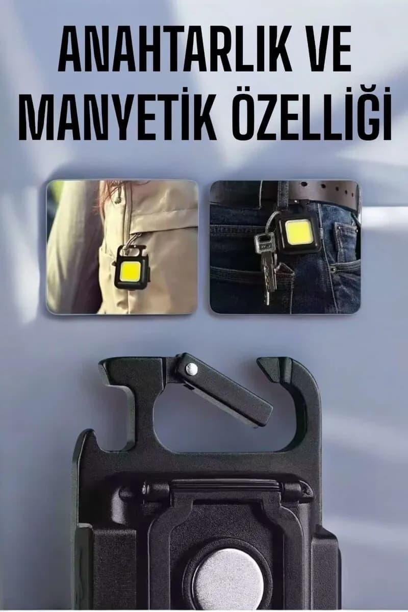 Anahtarlık Çok Amaçlı Mıknatıslı Taşınabilir Işık Led Şarjlı — fotoğraf 1