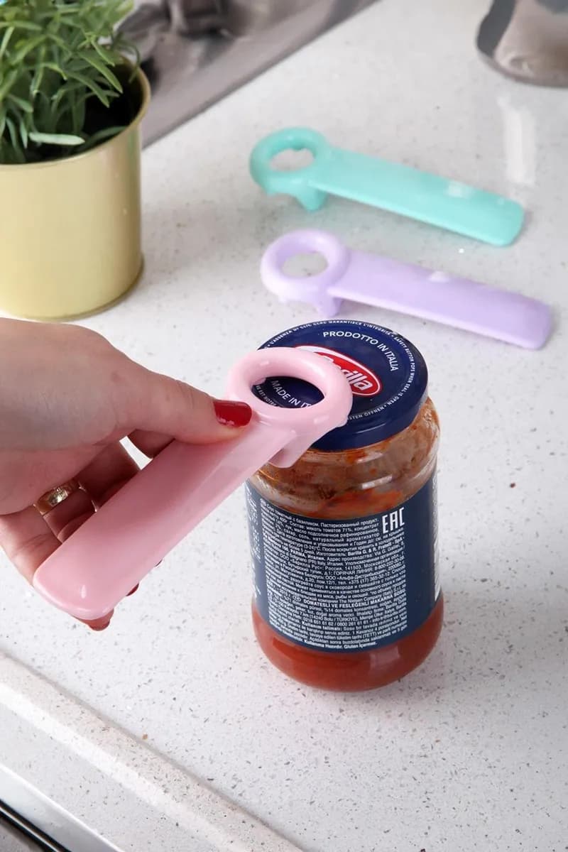 Kavanoz Açacağı 13 cm Renkli Pratik Kapak Açıcı Mutfak Yardımcı Gereci — fotoğraf 1